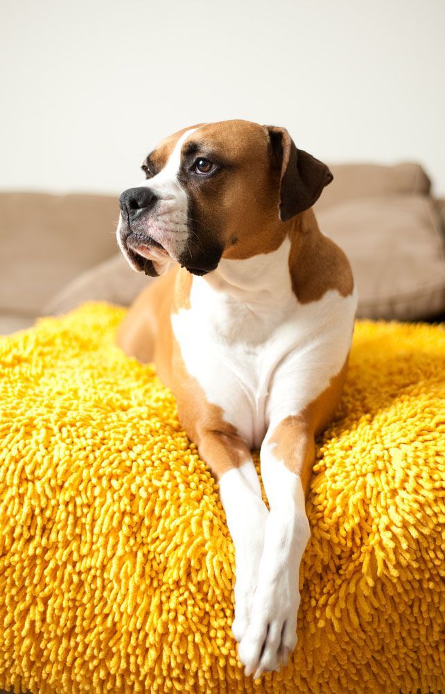 Boxer dog taking a rest