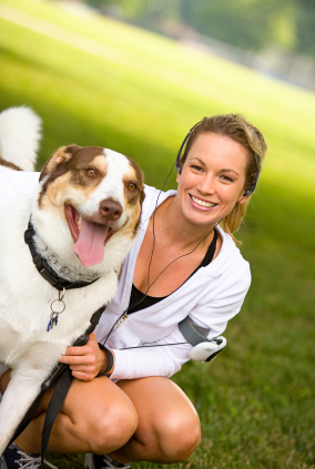 Girl with her dog